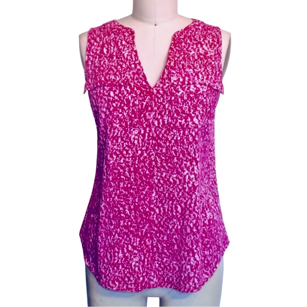 Cynthia Rowley Sleeveless Lightweight relaxed Top Blouse small pink white small